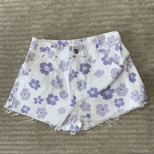 💜 PacSun Purple Floral Denim Shorts - Size 25
